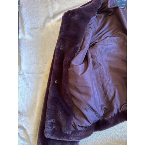 Anthropologie Sanctuary Starry Night Faux Fur Jacket Dark Purple Sz Small Luxury - Picture 10 of 16